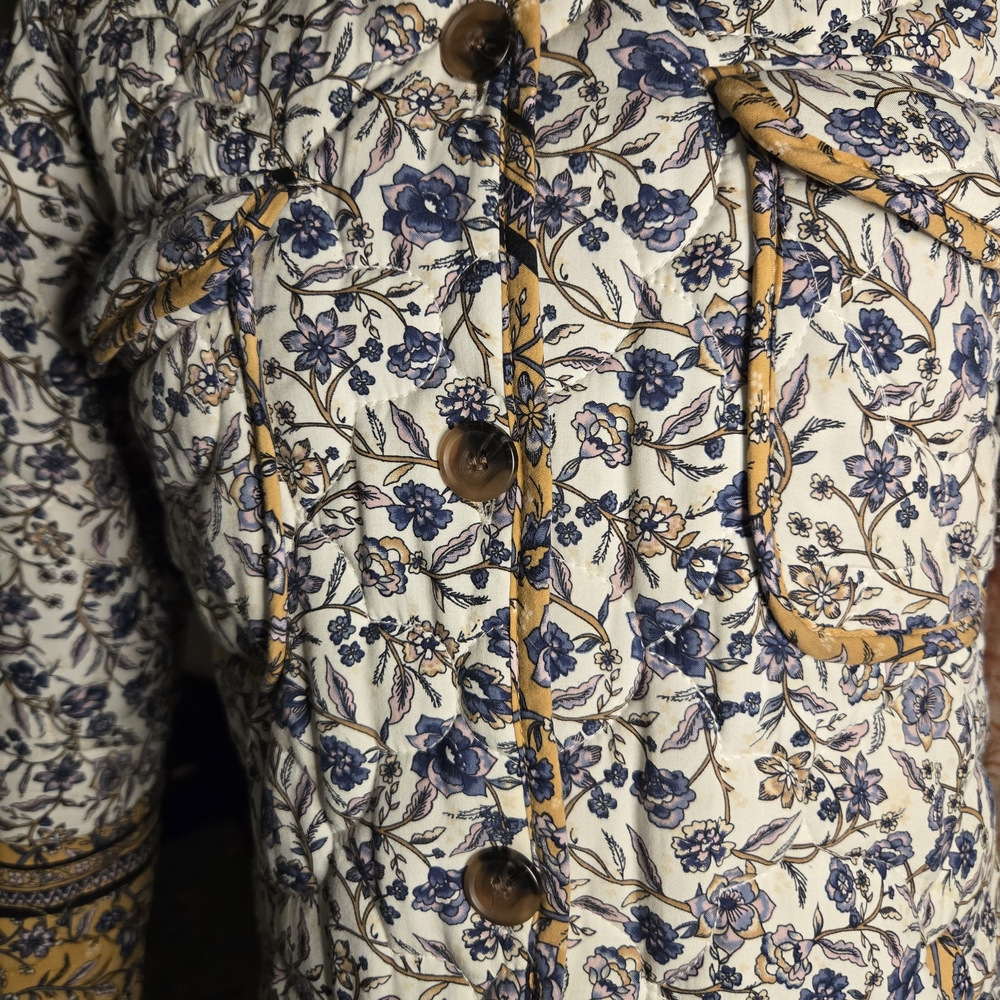 Maurices Blue and Tan Floral Utility Jacket - Picture 7 of 11